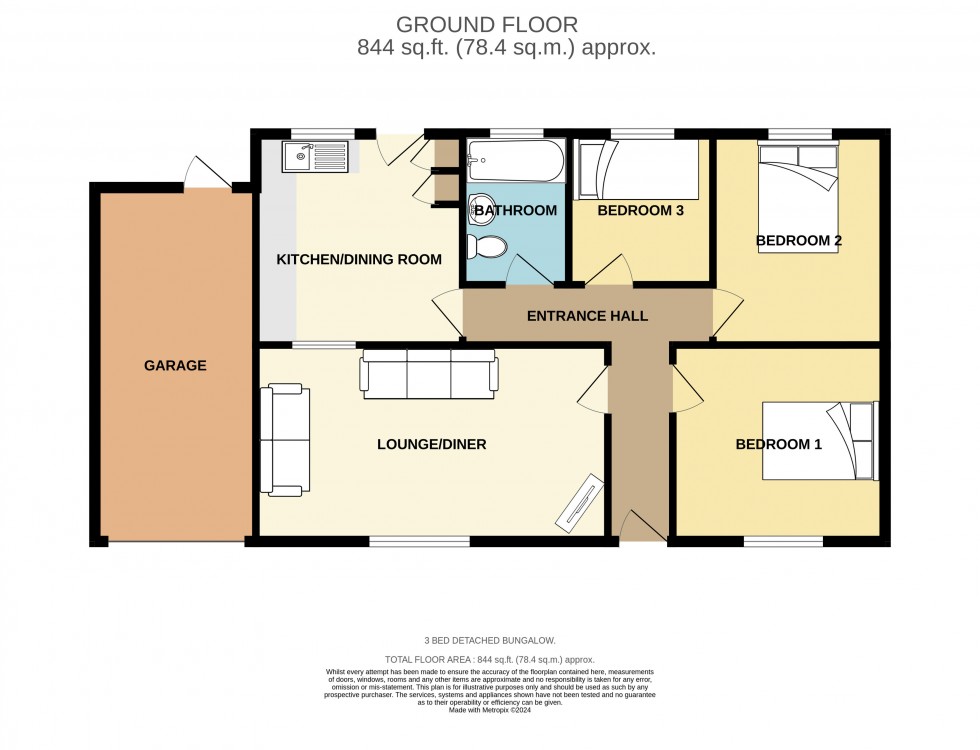 Floorplan for Carharrack, Redruth, Cornwall