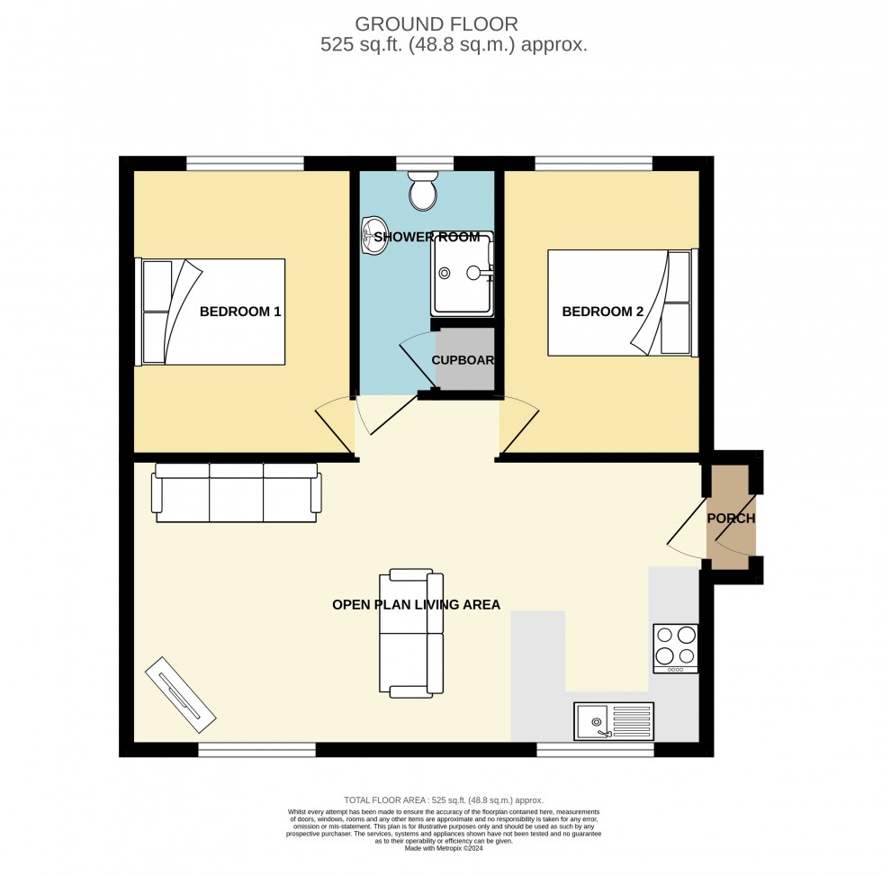 Floorplan for Carbis Bay, St. Ives, Cornwall